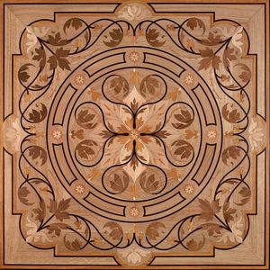 medallón de parquet macizo