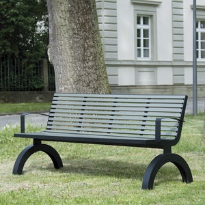 banco público / clásico / de aluminio / de acero inoxidable