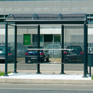 parada de autobús de acero inoxidable