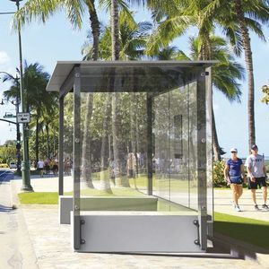 parada de autobús de piedra reconstituida