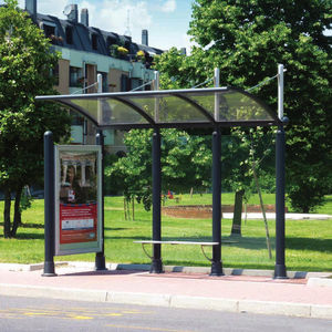 parada de autobús de acero inoxidable