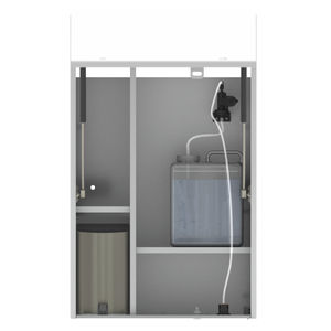 mueble de baño con dispensador de jabón