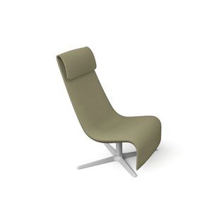 sillón bajo contemporáneo / de tejido / de aluminio / con patas en forma de estrella