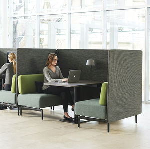 banqueta modular / contemporánea / de tejido / de cuero