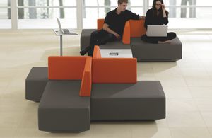 banqueta modular / contemporánea / de tejido / para edificio público