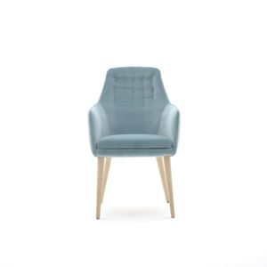 sillón contemporáneo / de cuero artificial / tapizado / para hotel