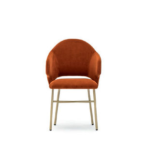 silla moderna / con reposabrazos / tapizada / de metal