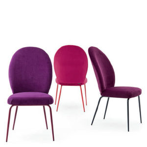 silla moderna / tapizada / de metal / de tejido