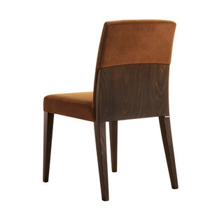 silla moderna / tapizada / de tejido / de madera maciza