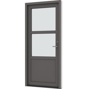 puerta de entrada / abatible / de madera / de aluminio