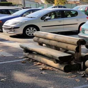 barrera con banco integrado