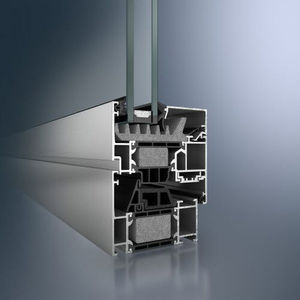 ventana abatible / de aluminio / con vidrio doble / de corte térmico