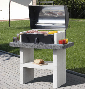 barbacoa de carbón / de leña / fija / de piedra reconstituida