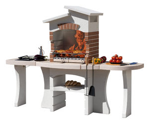 barbacoa de carbón / de leña / fija / de piedra reconstituida