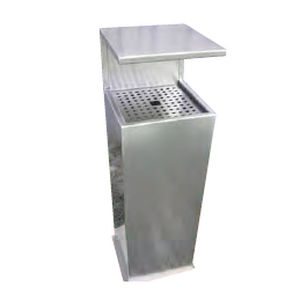 cenicero pie bancada / de acero inoxidable / para exterior / para espacio público