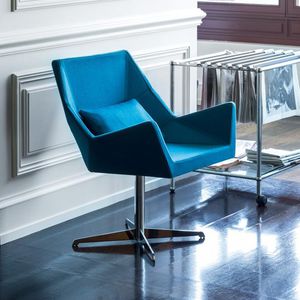 sillón contemporáneo / de tejido / de haya / de metal