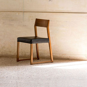 silla contemporánea / tapizada / patín / de tejido