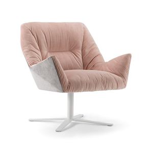 sillón contemporáneo / de tejido / de haya / de metal
