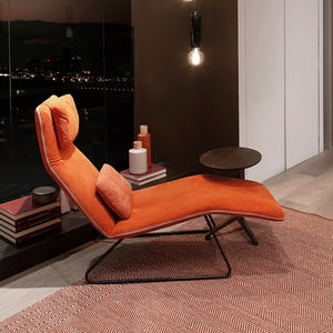 chaise longue contemporánea / de tejido / de cuero / de metal