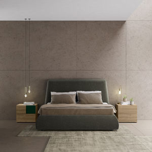 cama de matrimonio / contemporánea / tapizada / con cabecero