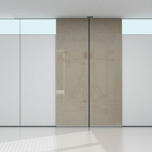 puerta de interior / corredera / de vidrio / de acero