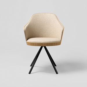 silla contemporánea / tapizada / con reposabrazos / con patas en forma de estrella