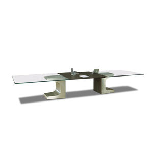 mesa de reuniones moderna / de madera / de metal / de vidrio