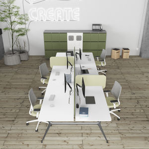 escritorio para open space / de MDF / de material laminado / de vidrio