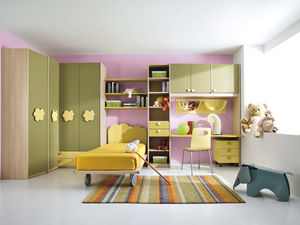 habitación para niños verde