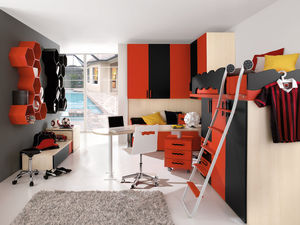 habitación para niños roja / unisex