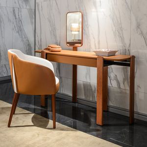 tocador moderno / de madera / de cuero / monoplaza
