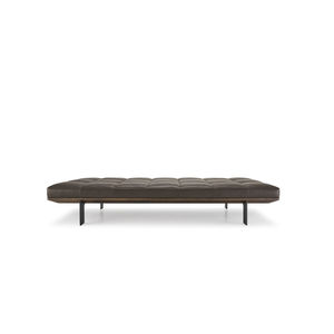 cama de día contemporánea / de cuero / de madera maciza / de interior