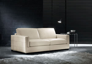 sofá cama / contemporáneo / de cuero / 2 plazas
