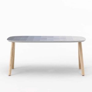mesa de centro moderna / de madera maciza / de fresno / de mármol