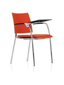 silla moderna / con reposabrazos / tapizada / apilable
