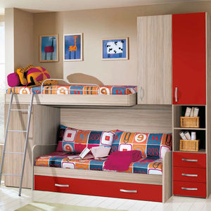 habitación para niños roja / de madera lacada / unisex