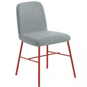 silla contemporánea / tapizada / de tejido / de acero