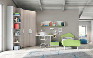 habitación para niños de madera