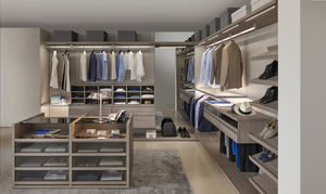 vestidor de esquina / modular / contemporáneo / de madera lacada mate