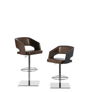 silla de bar contemporánea / tapizada / con reposapiés / con reposabrazos