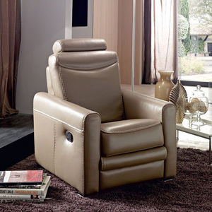 sillón contemporáneo / de cuero / con reposacabezas / reclinable