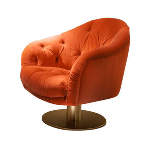sillón clásico / de tejido / giratorio / con base central
