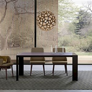 mesa moderna / de madera lacada / rectangular / extensible