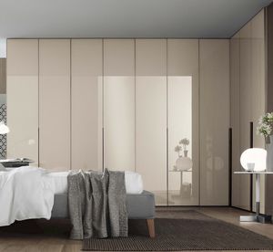 armario de pared / moderno / de vidrio / de aluminio pintado
