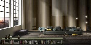 biblioteca baja / moderna / contract / de madera lacada