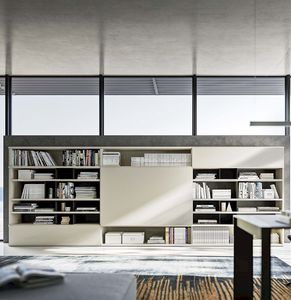 biblioteca modular / moderna / de madera lacada / de roble