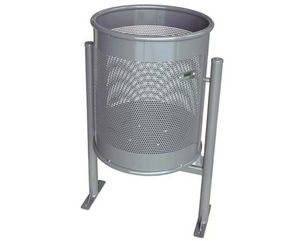 cubo de basura público / de chapa de acero / contemporáneo