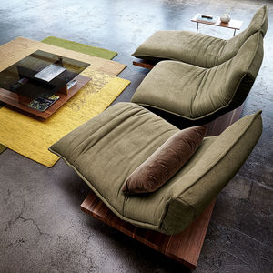 chaise longue contemporánea / de tejido / de madera / reclinable