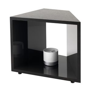 mesita auxiliar contemporánea / de chapa de madera / de material laminado / con base de madera