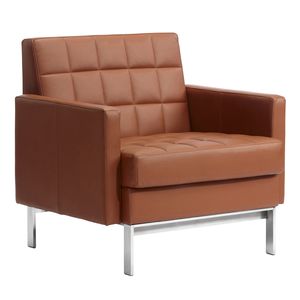 sillón de visita contemporáneo / de tejido / de cuero / de acero